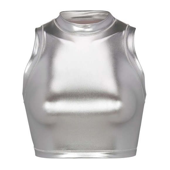 SKIMS Metallic Swim Tank - Picture 3 of 7